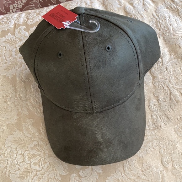 NEW olive faux suede baseball cap - Picture 3 of 3